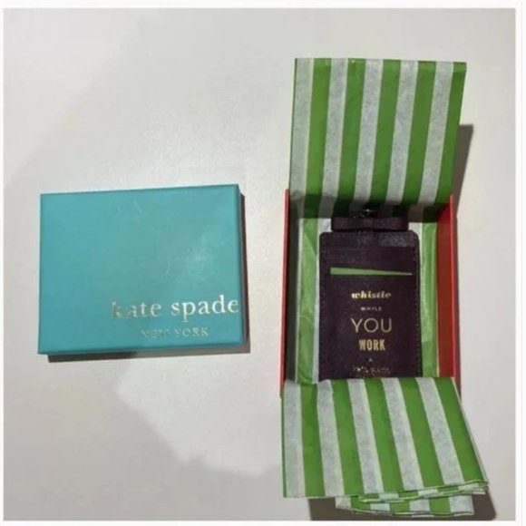 Kate Spade Purple Whistle While You Work cameron street Lanyard ID card holder - Picture 8 of 10